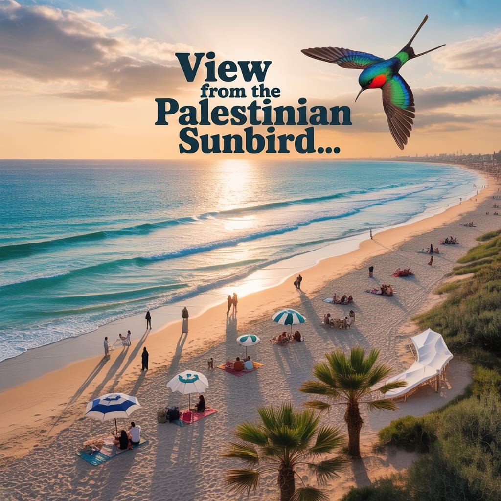 View from a Palestinian sunbird... (Ideogram v3 Turbo)