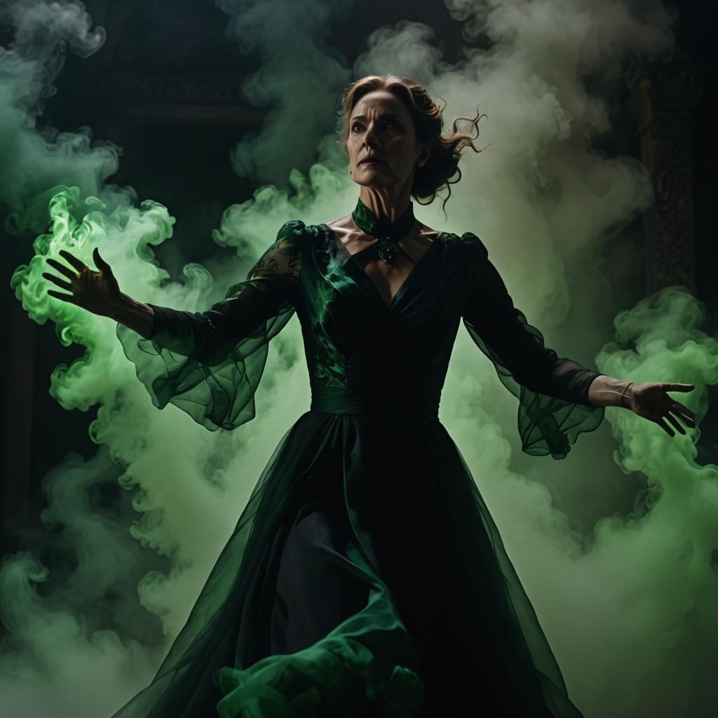 Enigmatic Woman in Dark Fauvism Style