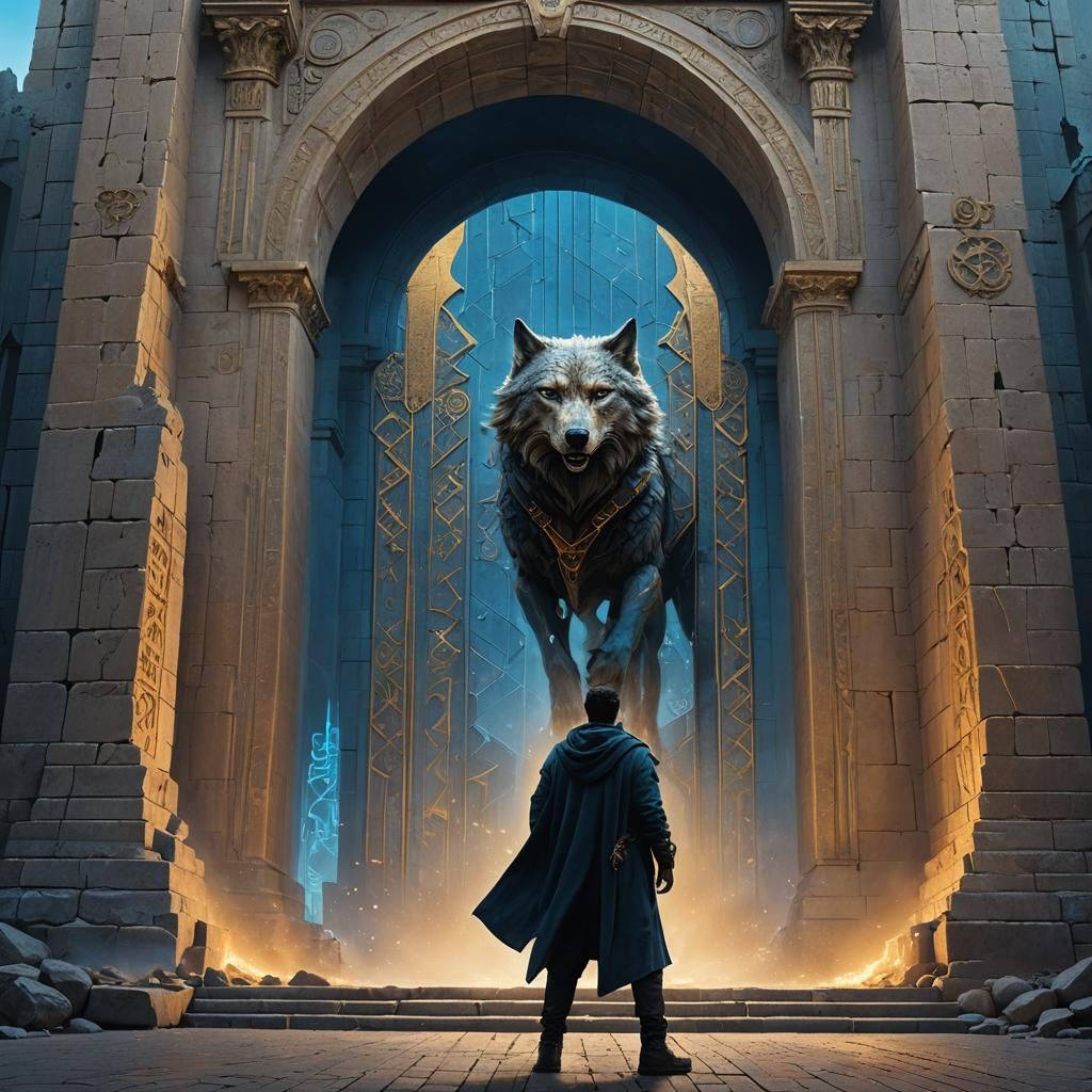 Metrokab Driver Before Monumental Facade, Fantasy Concept Ar...