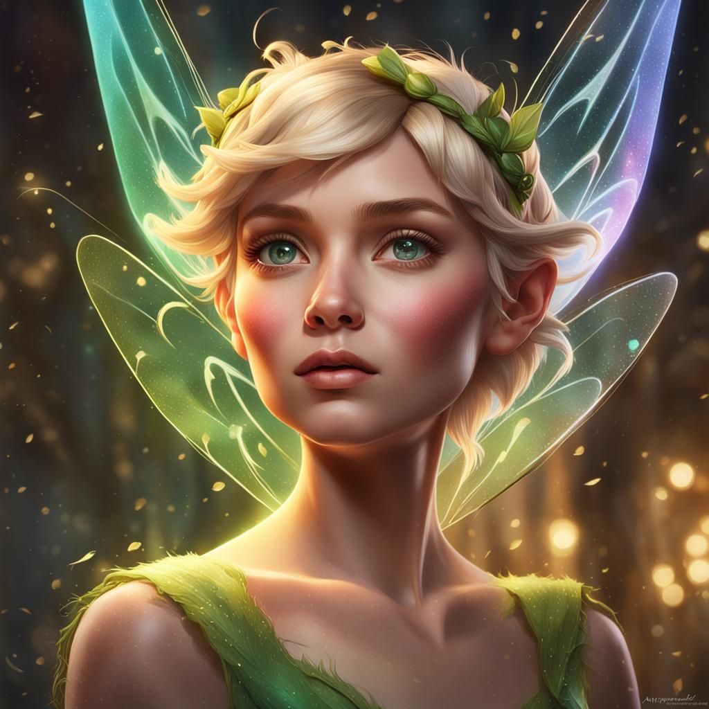 Tinkerbell Portrait in Art Nouveau Style