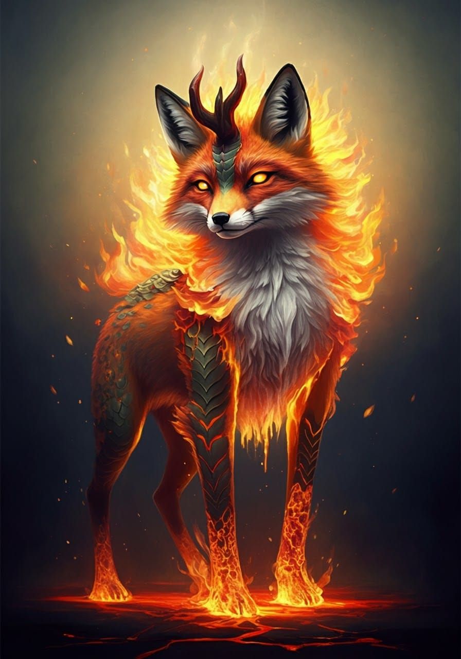 Fiery Kirin: A Mythological Creature Ablaze