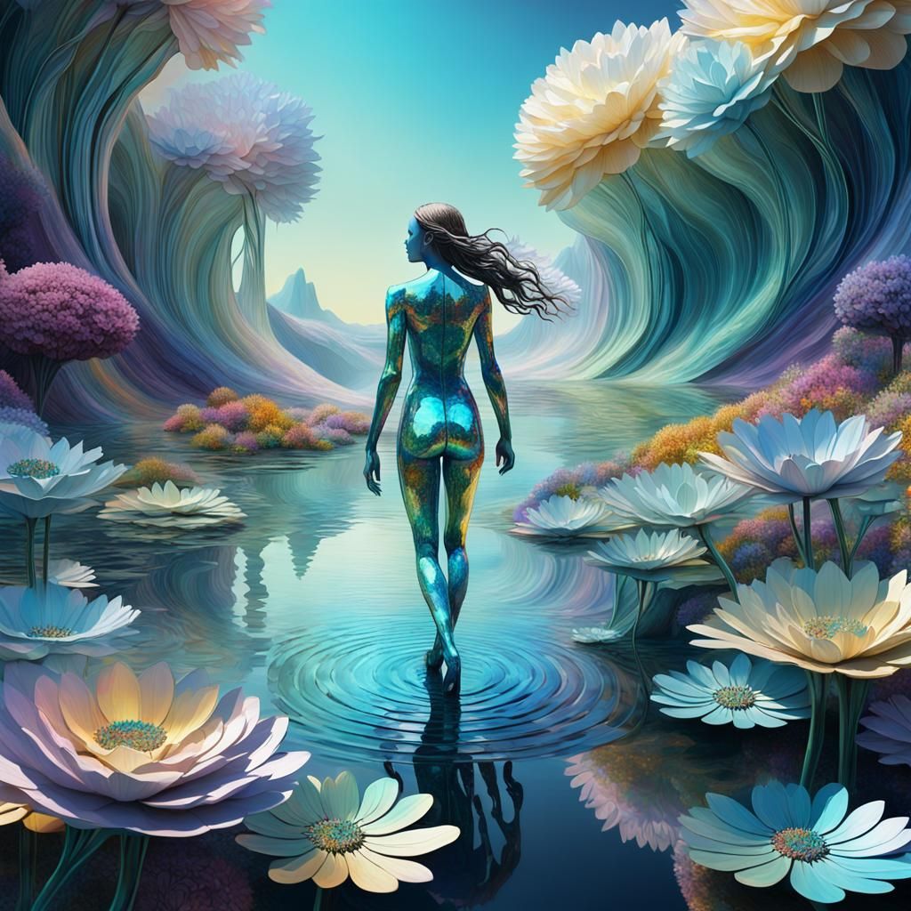 Iridescent Flowers Welcome Woman to New World