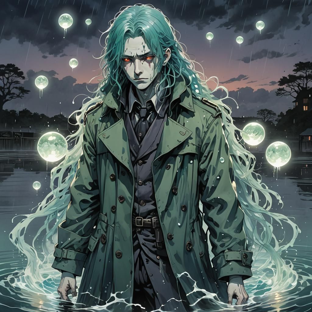 Male Ghost in Victorian Coat, Manga Anime Style