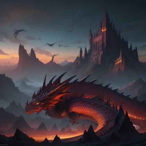 Fantastical Dragons in Detailed Matte Painting
