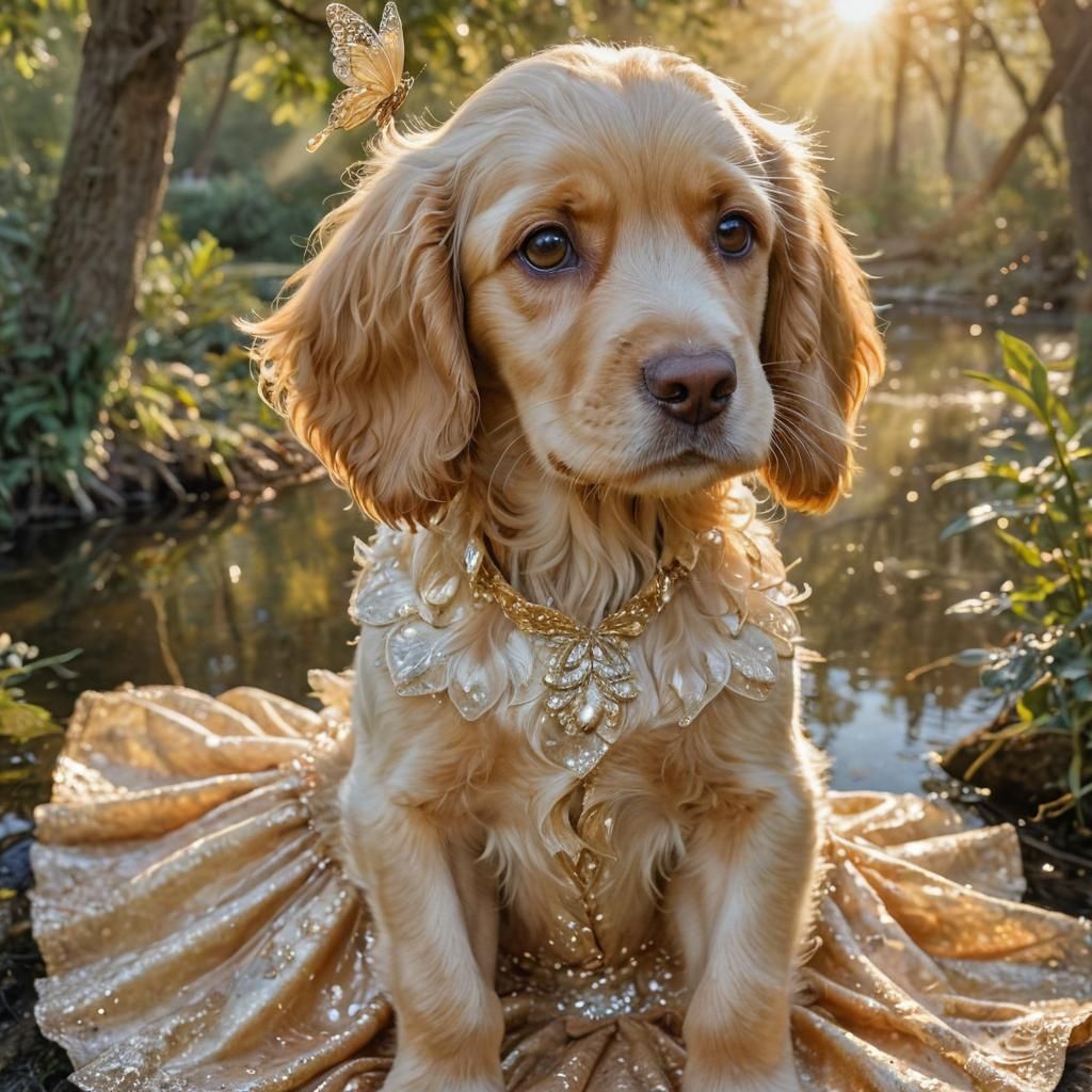 Spaniel Gold Dress