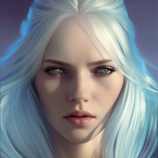 Alluring Ice Queen Portrait in Hyperrealistic Detail