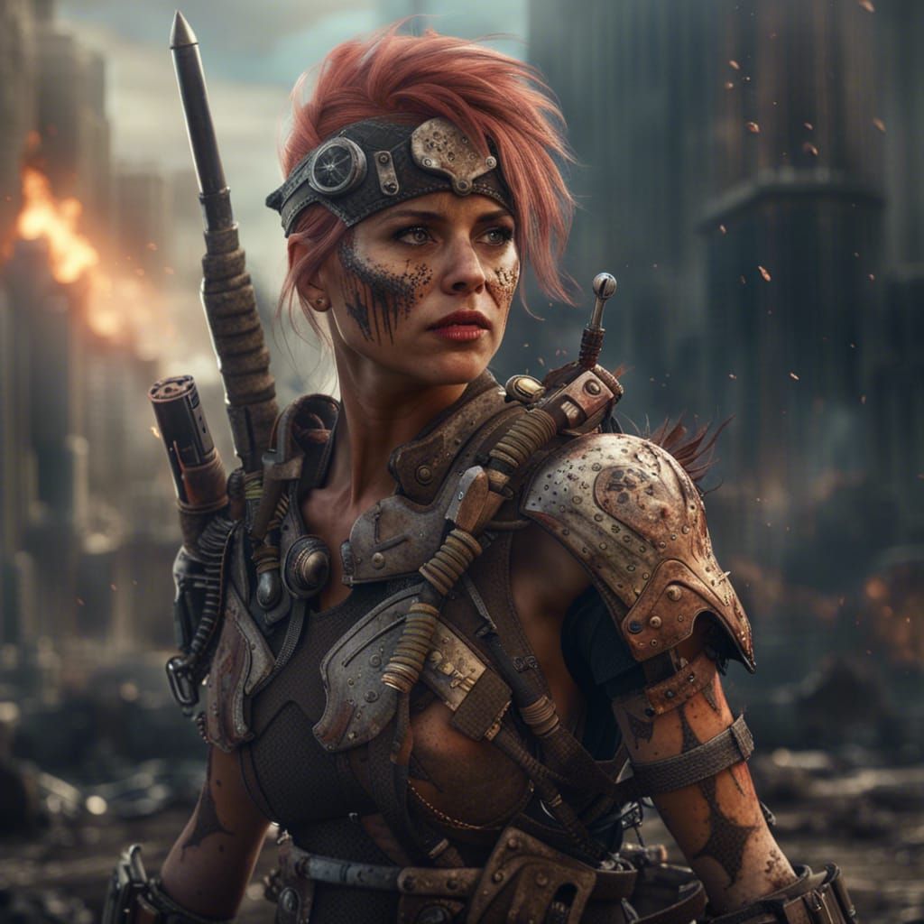Post-Apocalyptic Female Warrior Concept Art