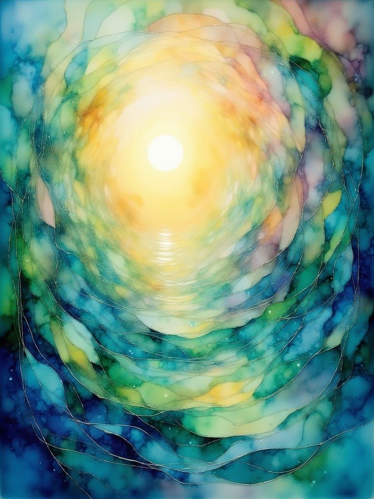 Abstract Inner Peace With Flowing Colors