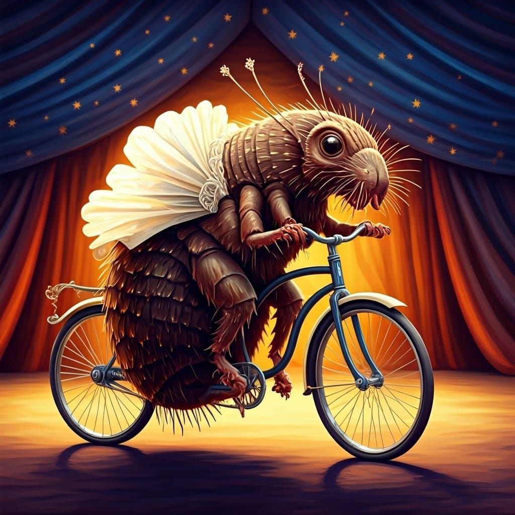 Fleas Performing Circus Tricks in Tretchikoff Style