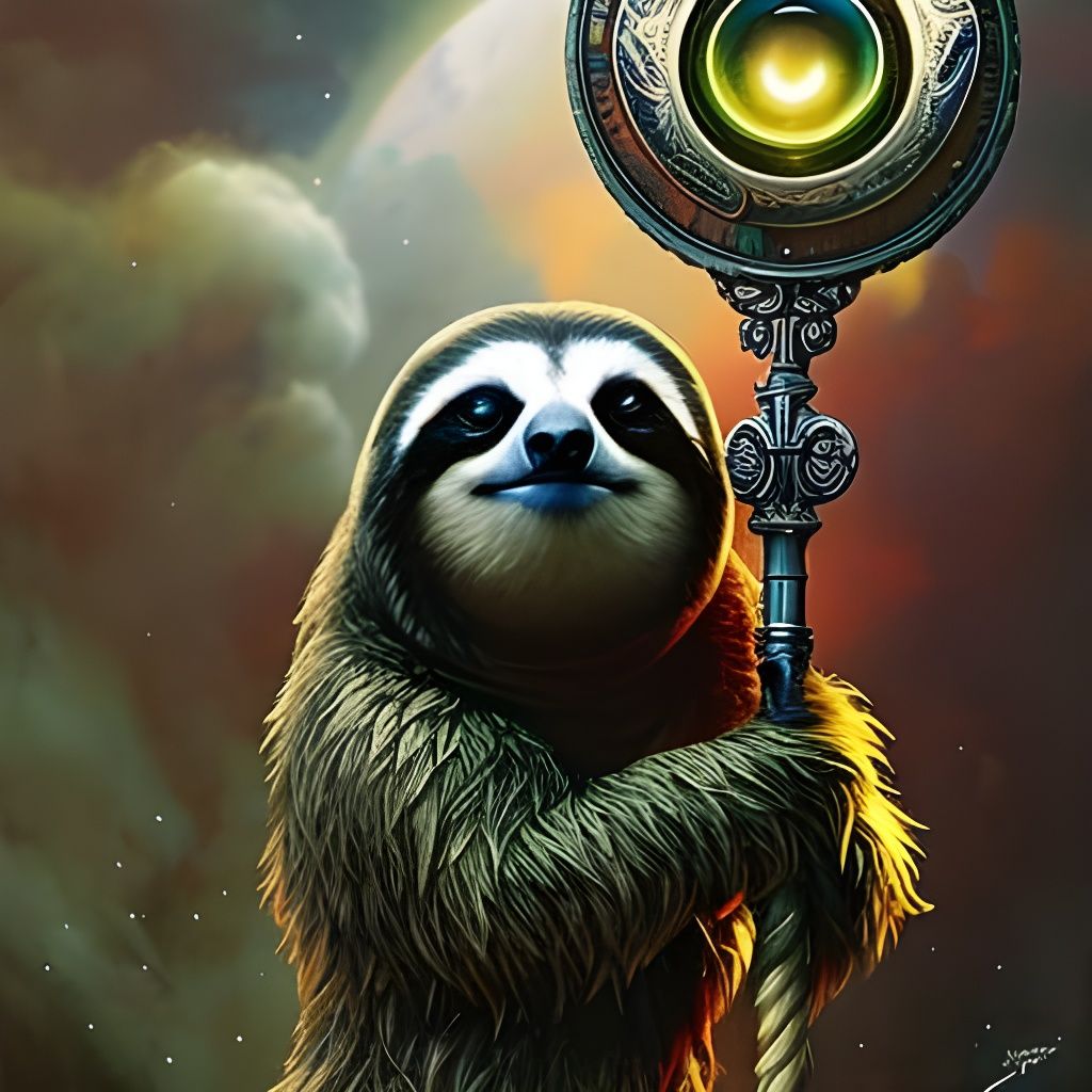 Sloth Wizard Fantasycore Artwork