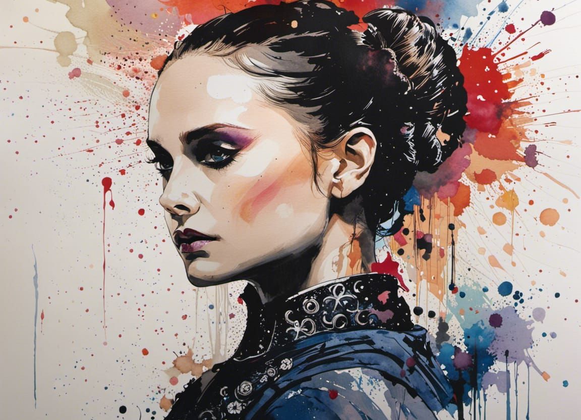 Watercolor Portrait of Padme Amidala