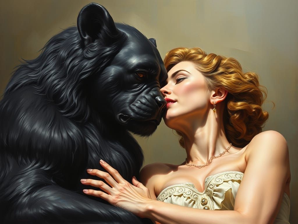 Harmonious Ebony and Ivory Keys in Oil Painting