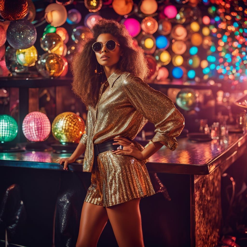1970s Disco Fashion in Retro Style