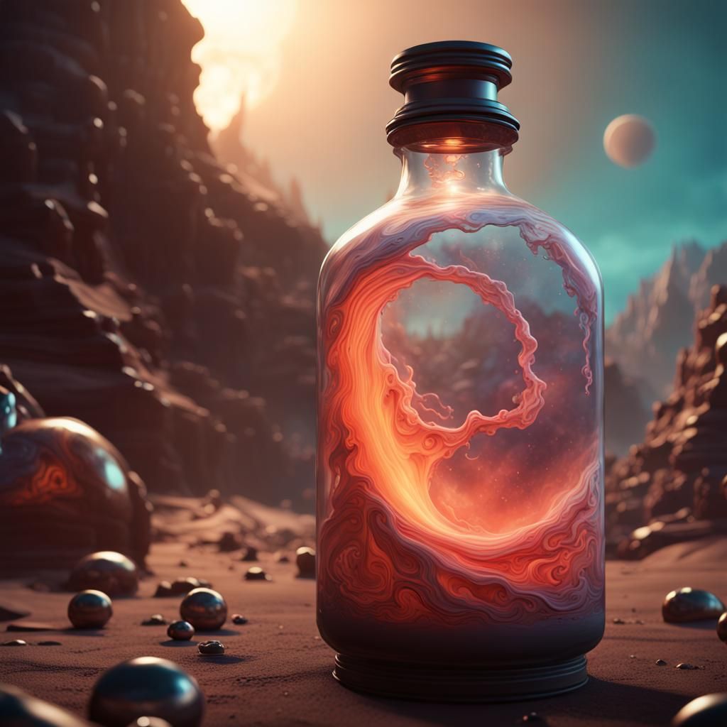 Gas from Jupiter in a Bottle: Digital Art