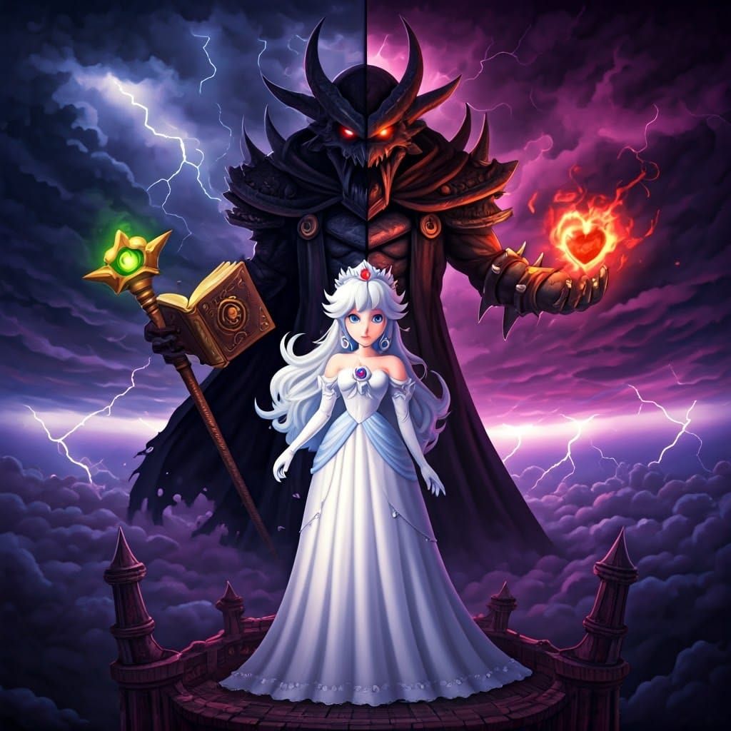 Mario Faces Dark Sorcerer in Gothic Battle