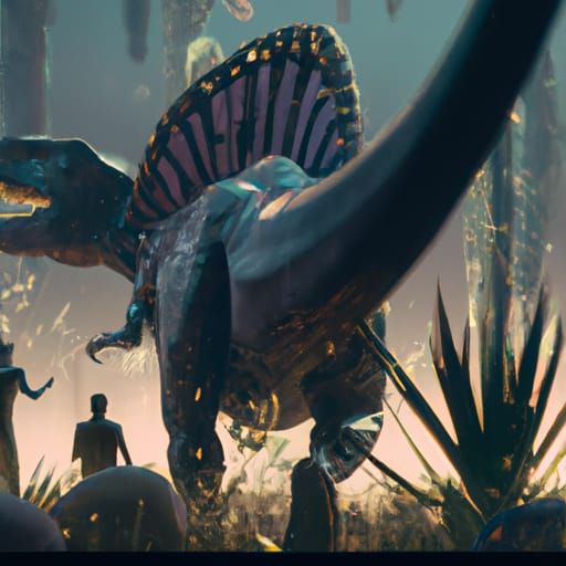 Detailed Dinosaur Matte Painting in Deep Color