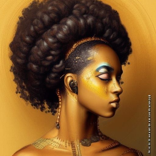 Afrofuturist Portrait of Black Woman in 16th Century Style