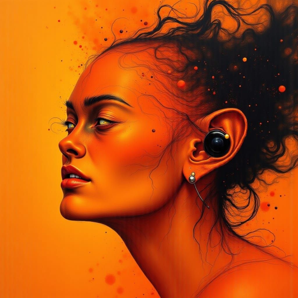 Vibrant Abstract Orange Art