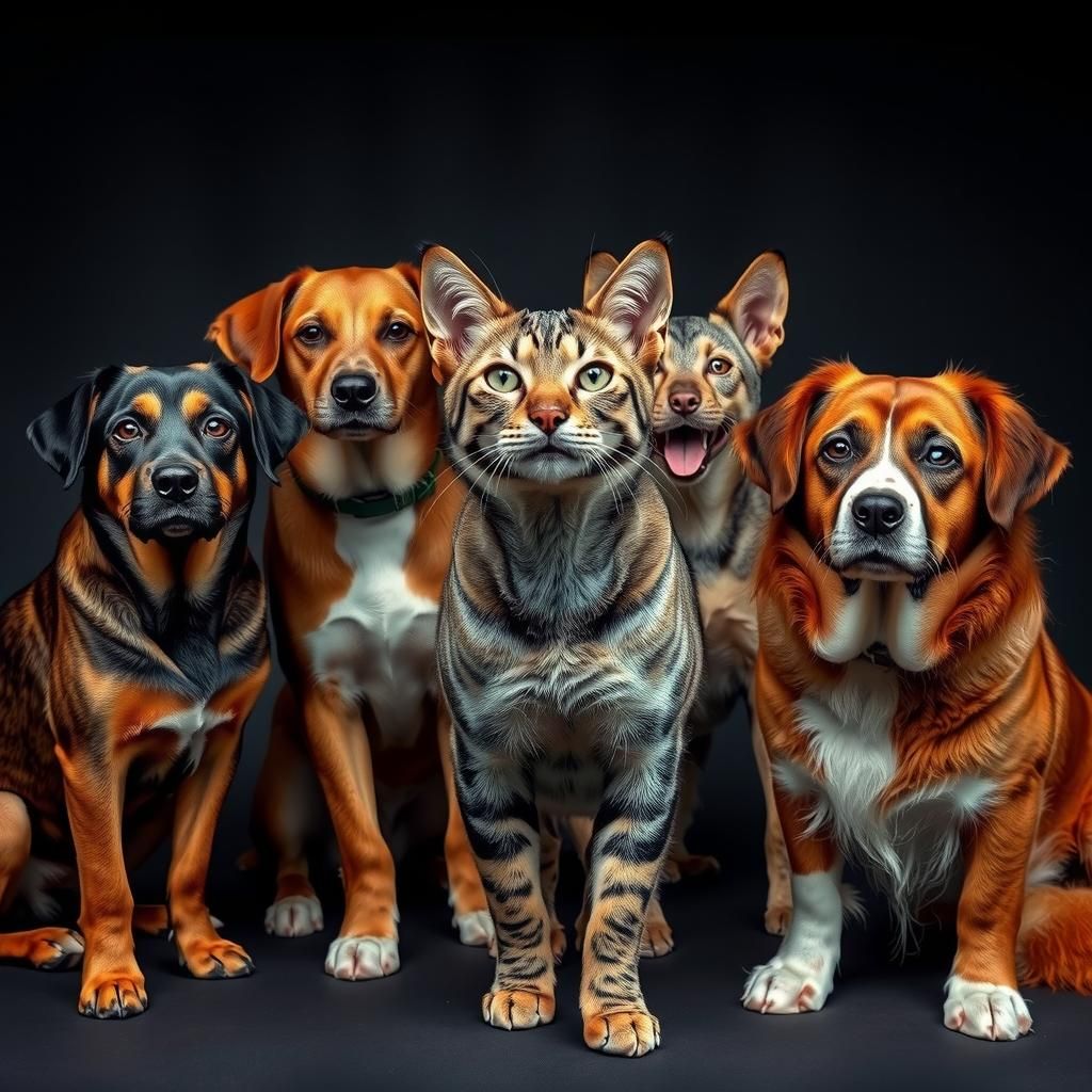 Tabby Cat Photobombs Serious Dogs: Wildlife Photography Styl...