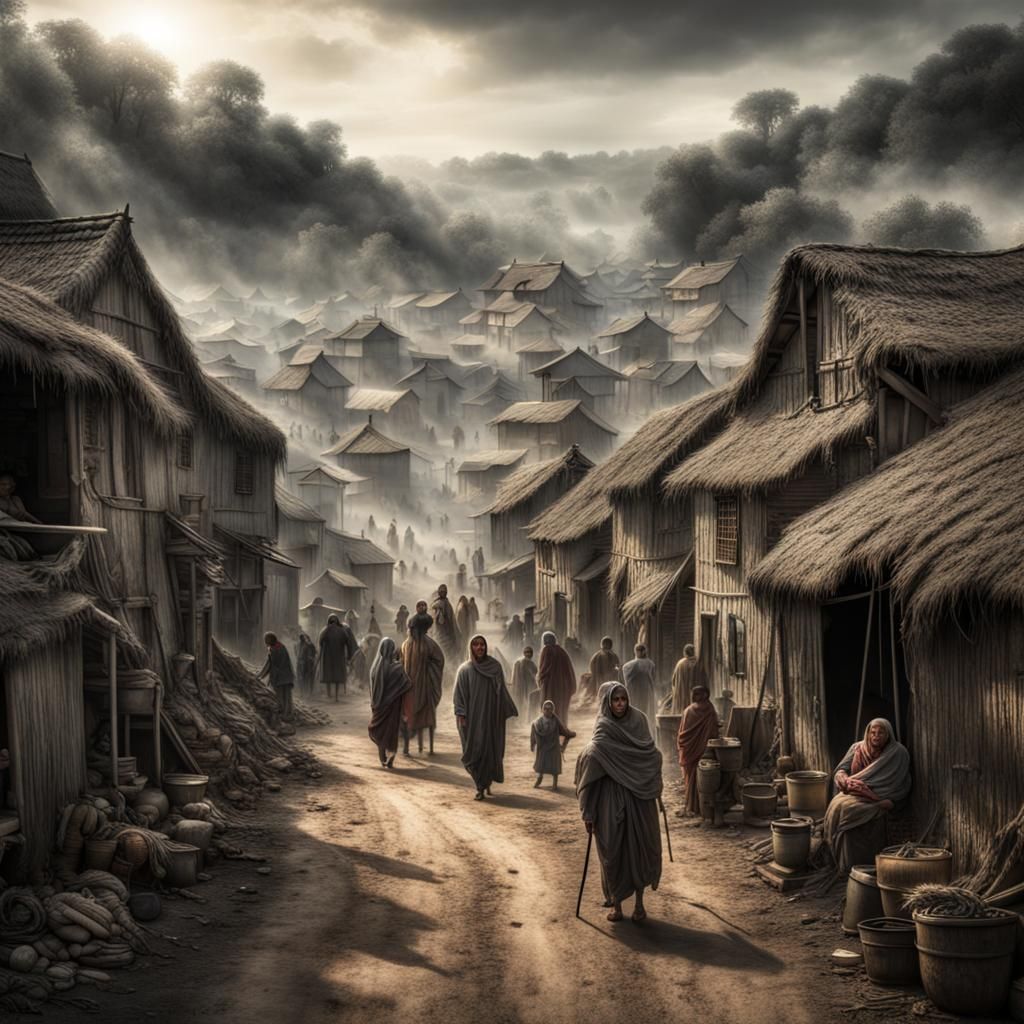 Ethereal Villagers Populate a Hyperrealistic Village