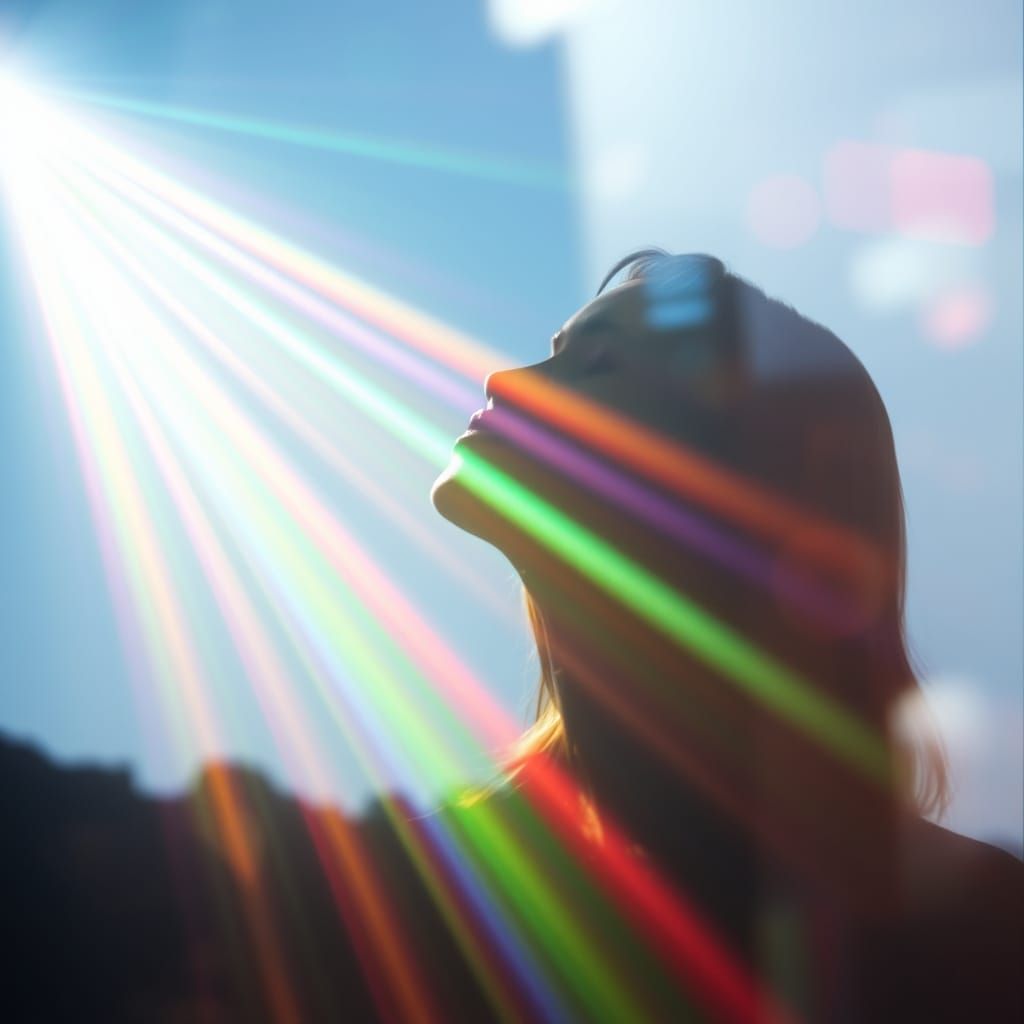 Prism Light Refraction Creates Ethereal Rainbow