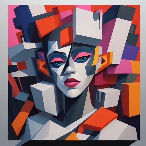 Cubist New York Graffiti in Art Deco Style