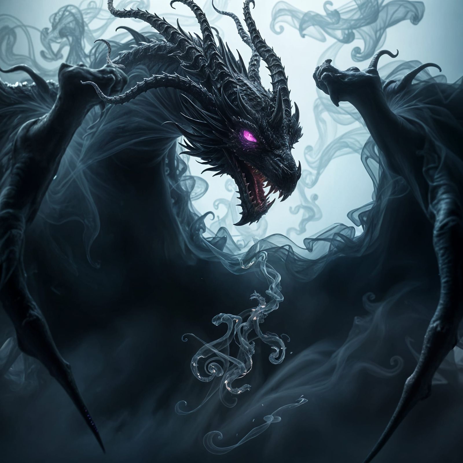 Ancient Black Dragon of Shadow and Smoke