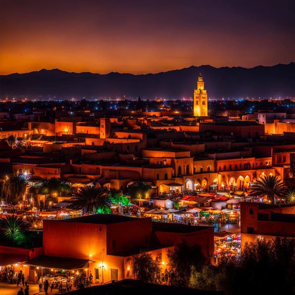 Night in Marrakech: A Vibrant Cityscape