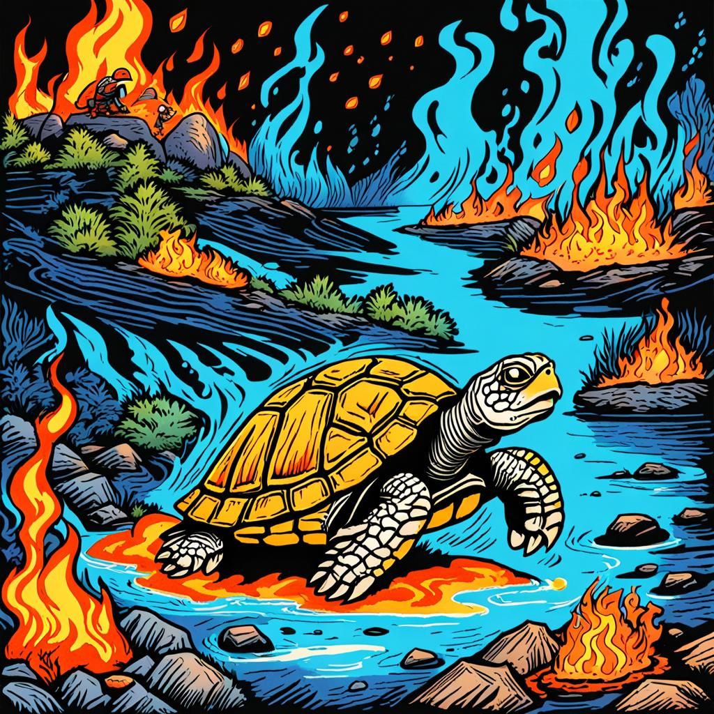 Turtle Discovers Fire in Ancient Times
