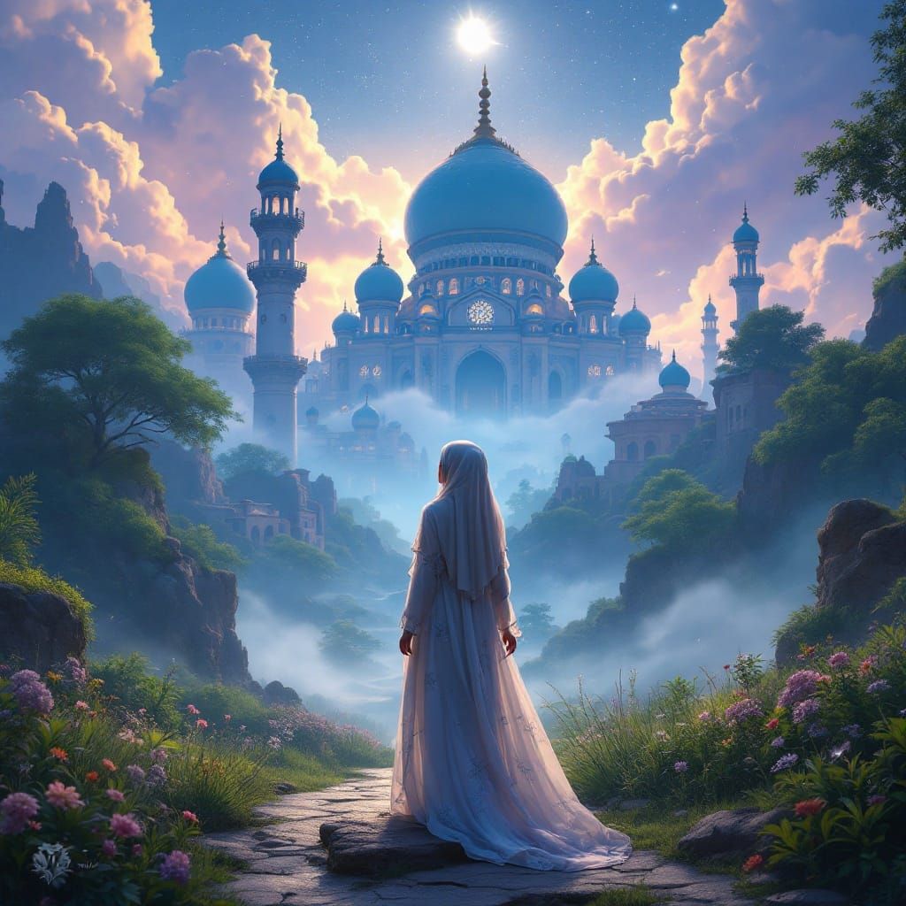 Surreal Eid Celebration in Vibrant Fantasy Colors