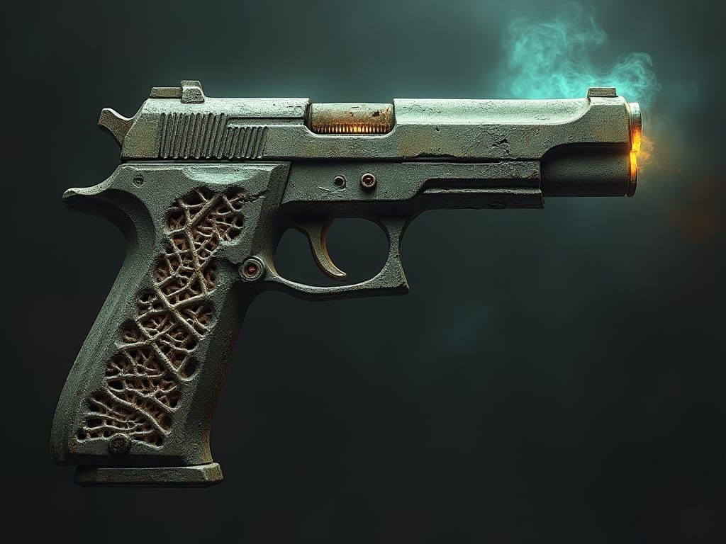 Horrific Organic Pistol Grown From Bone and Tendons