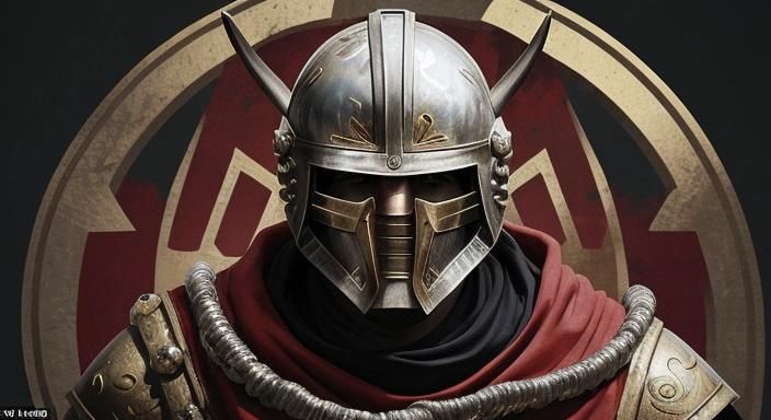 Furious Soldier with Hybrid Gladiator-Viking Helmet
