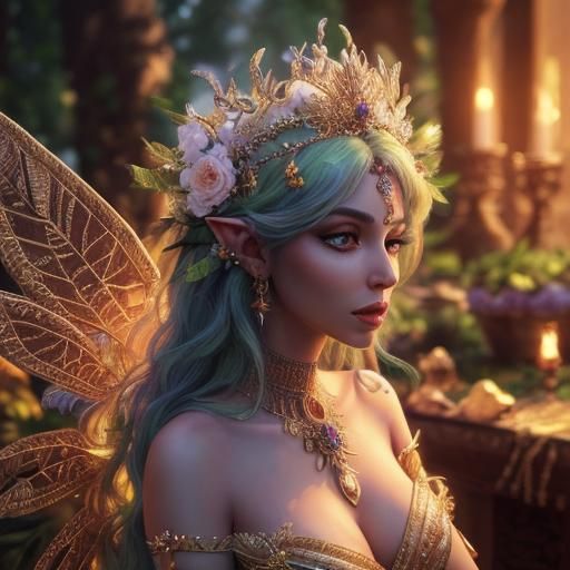 Lady Palutena in Spooky Forest, Hyperrealistic Photography