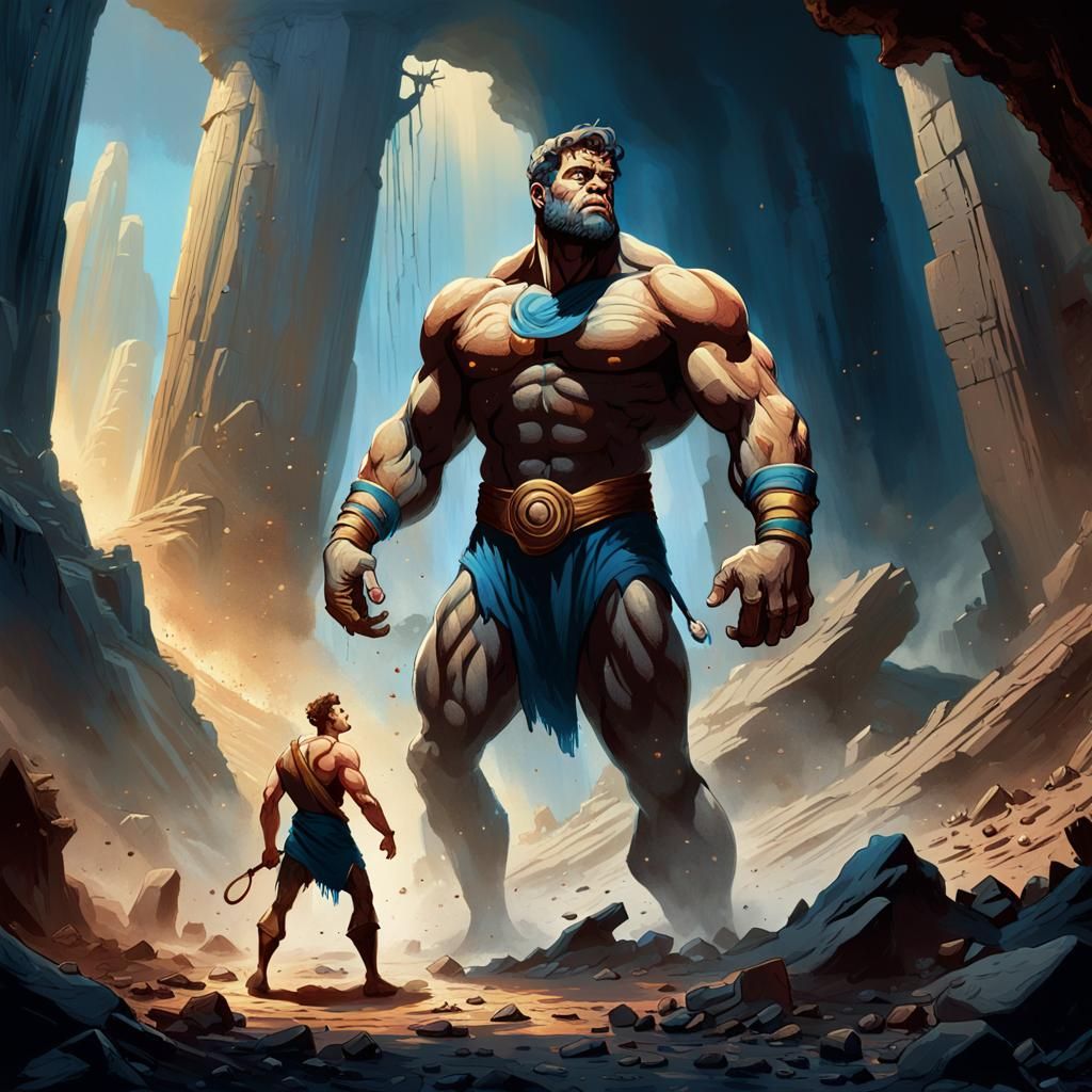 David and Goliath: Renaissance-Inspired Mythological Illustr...