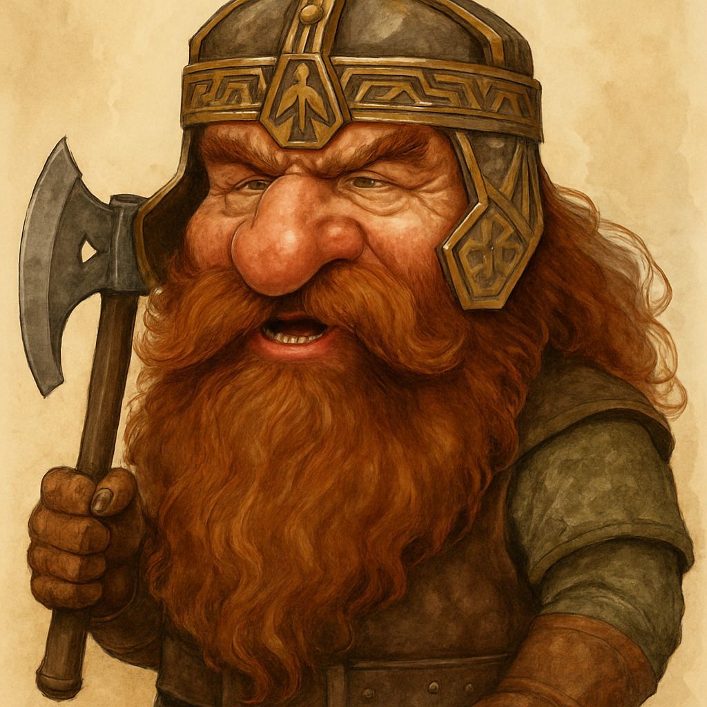 Humorous Caricature of Gimli