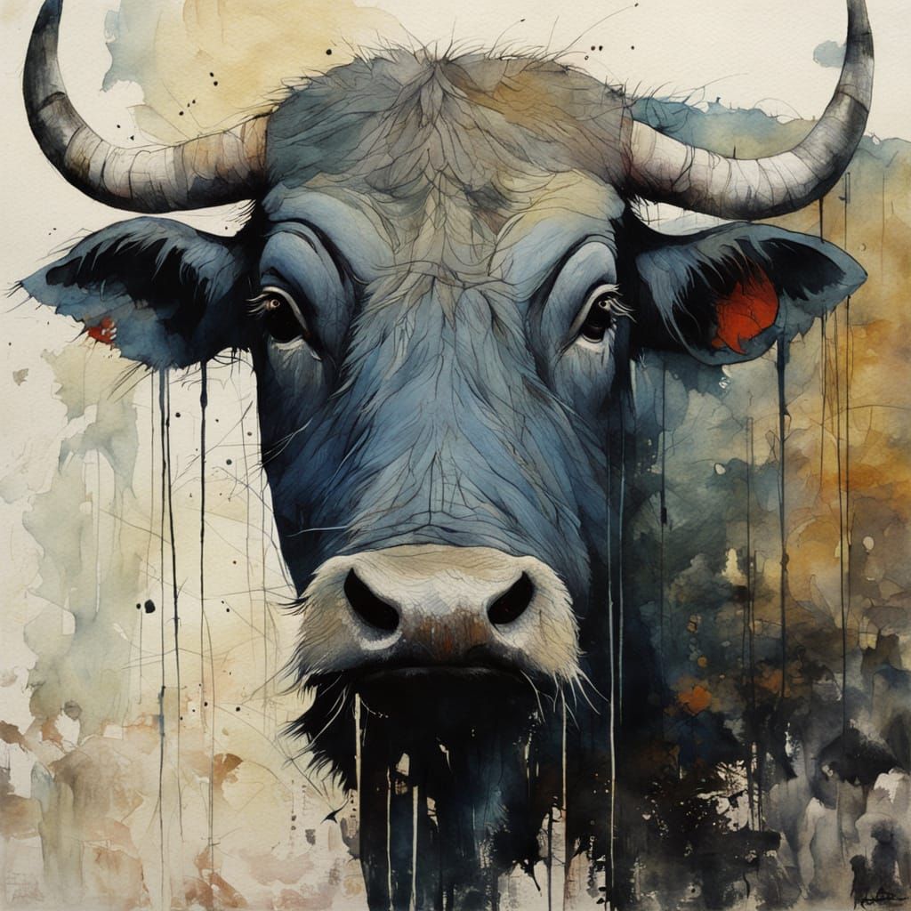 Water Buffalo Illustration