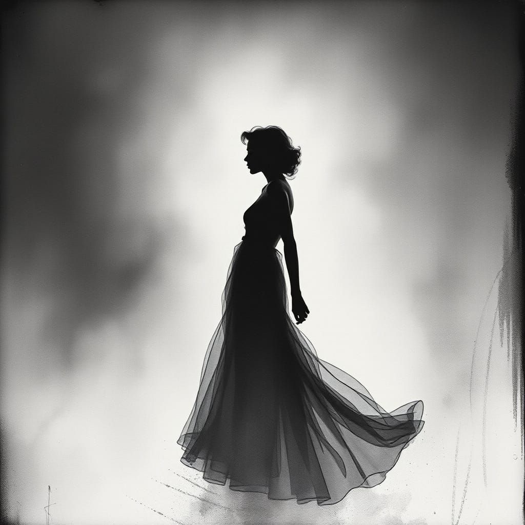 Elegant Minimalist Pin-Up in Black and White