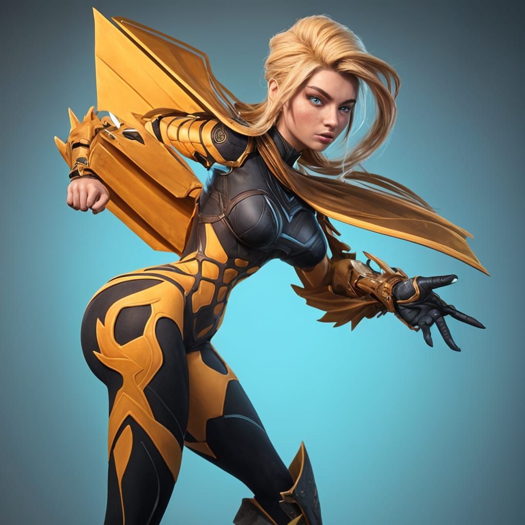 Sexy 3D Goddess in Vibrant Colors