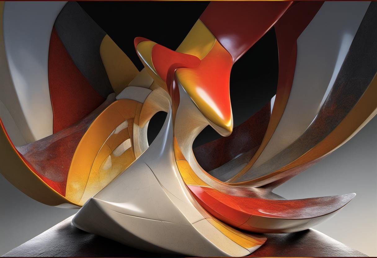 Elegant Sci-Fi Sculpture in Art Deco Style