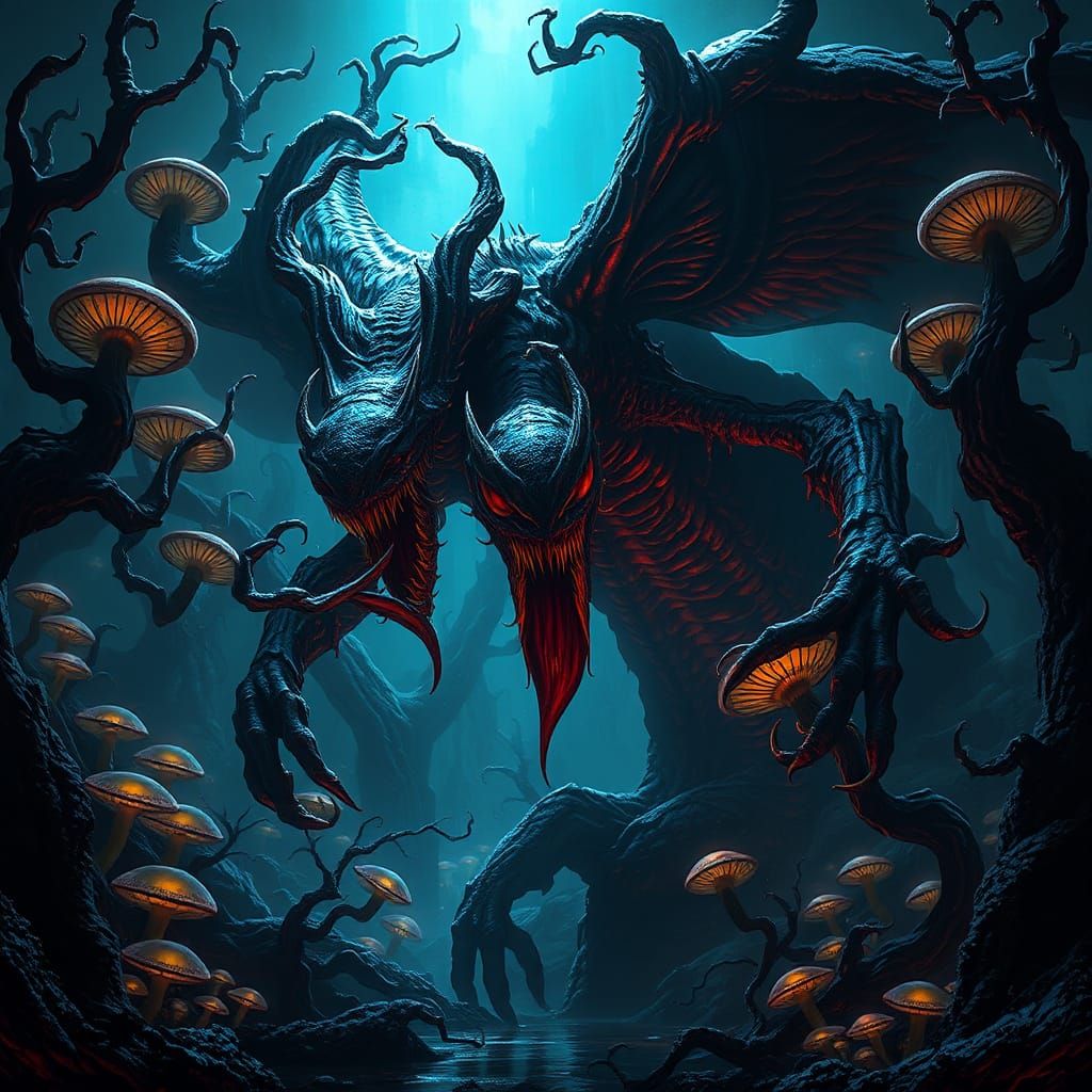Grotesque Venom Emerges in Dark Fantasy Landscape