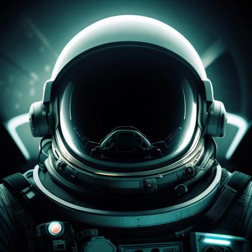 Astronaut and Alien Reflection on Uranus