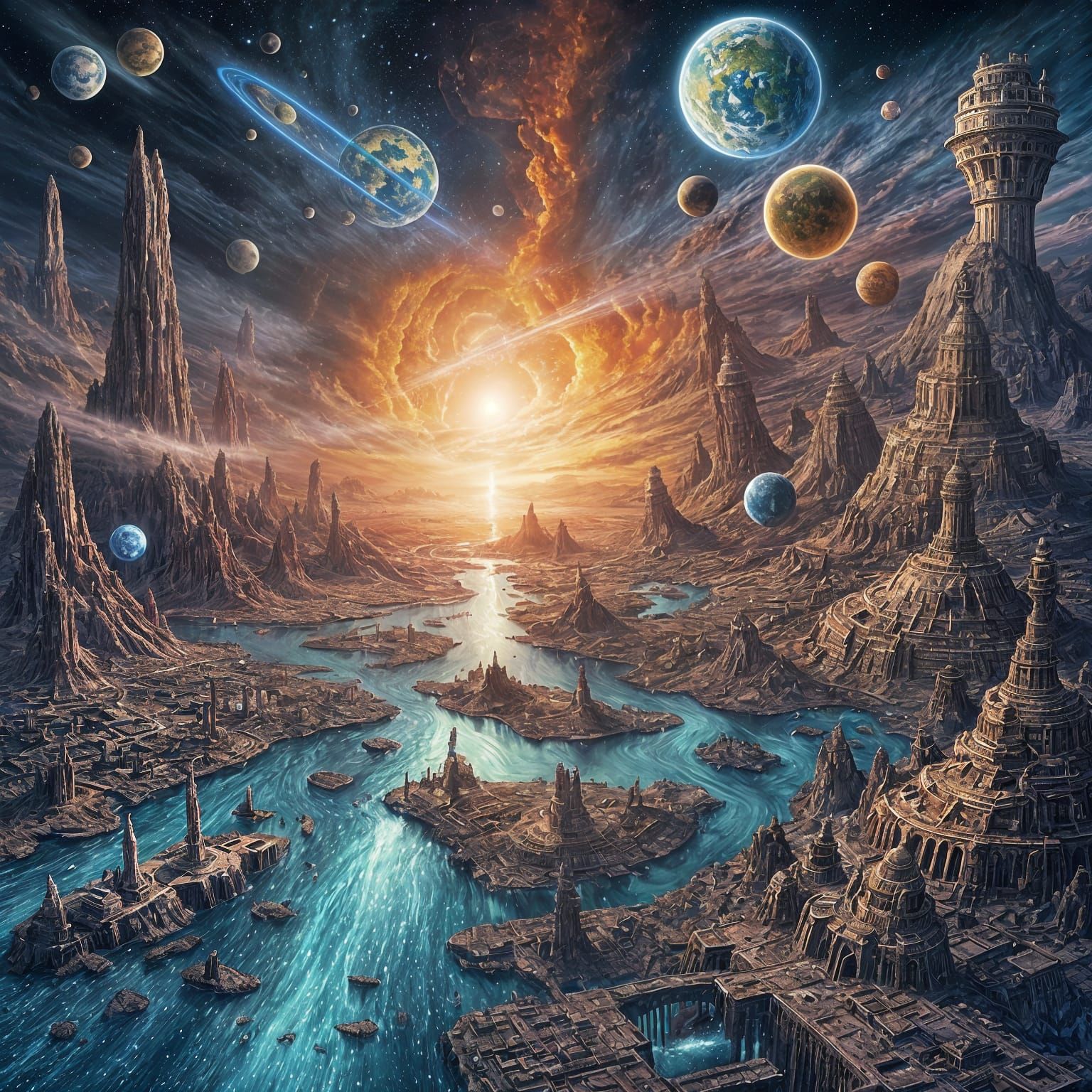 Sorrowful Satellite Revives Dead Planet: Cinematic Panorama