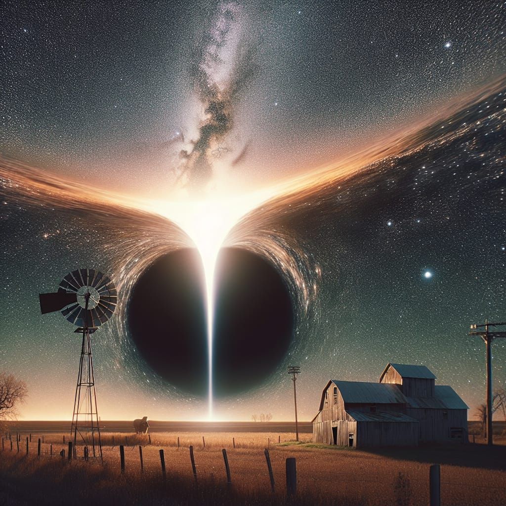 Midwestern Farm Under Celestial Turmoil in Photorealistic St...