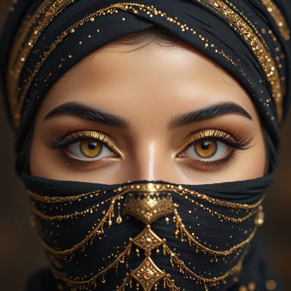 Middle Eastern Woman Portrait in Hyper-Realistic Style