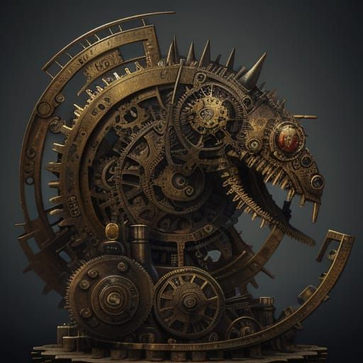 Steampunk Dragon of Cogs and Machinery