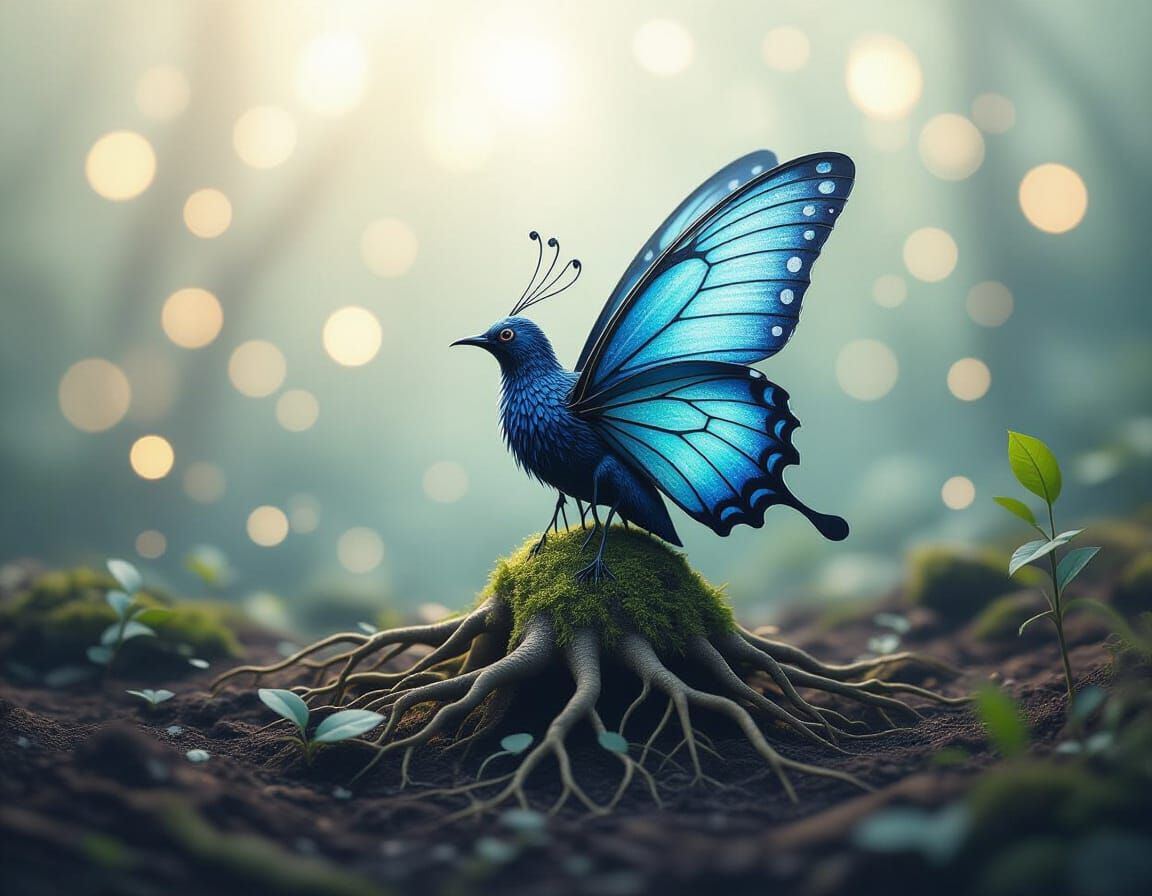 Surreal Fairy Creature in a Mystical Forest