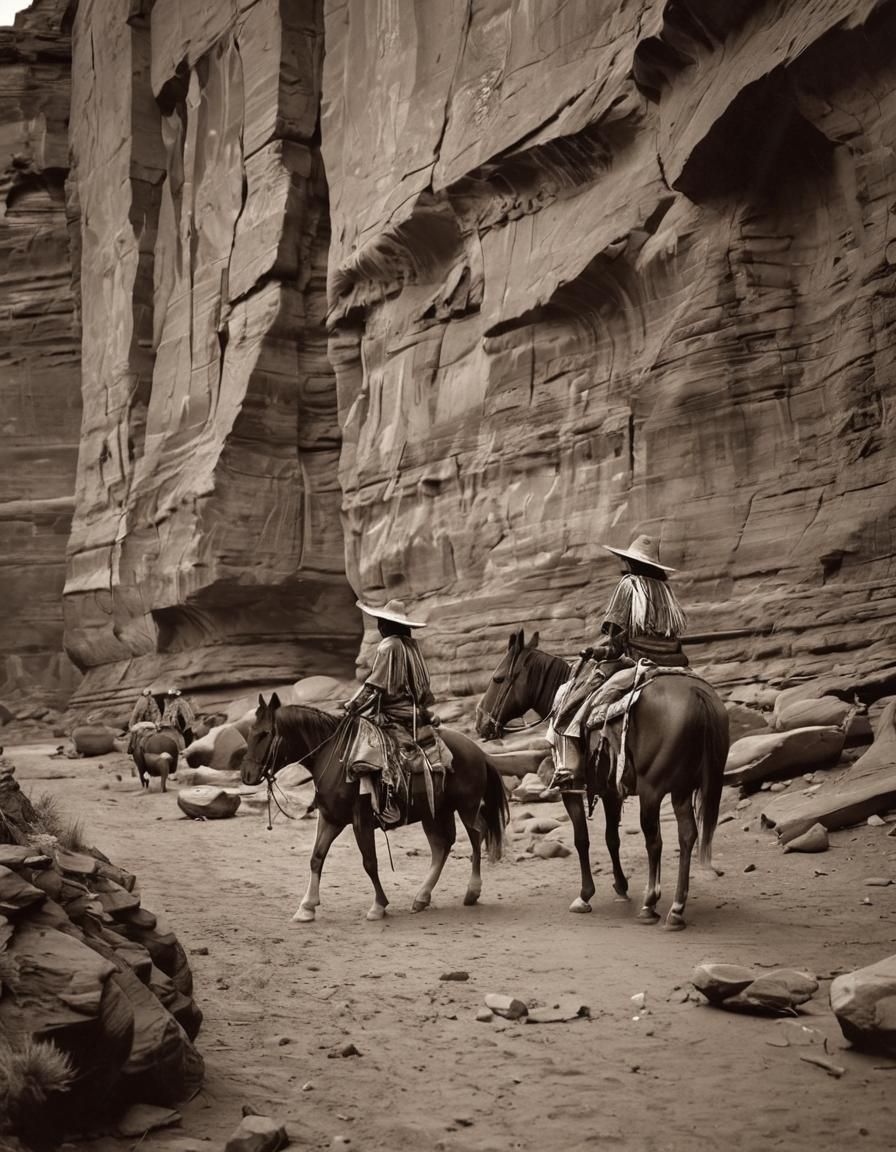 Navajo Native American in Canyon de Chelly, 1904