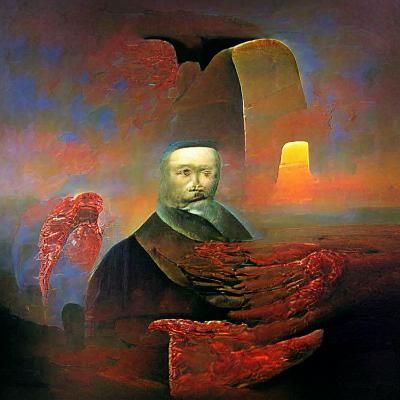 Dystopian Dreamscape in the Style of Beksinski