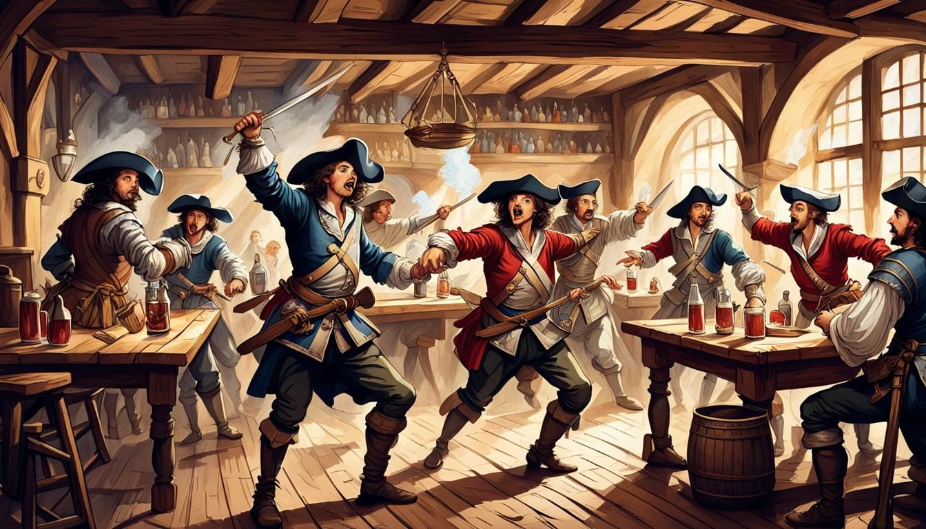 The Three Musketeers Tavern Brawl in France