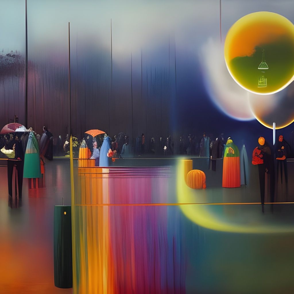 Surreal Dreamscape: Acrylic Pouring of Floating Faces